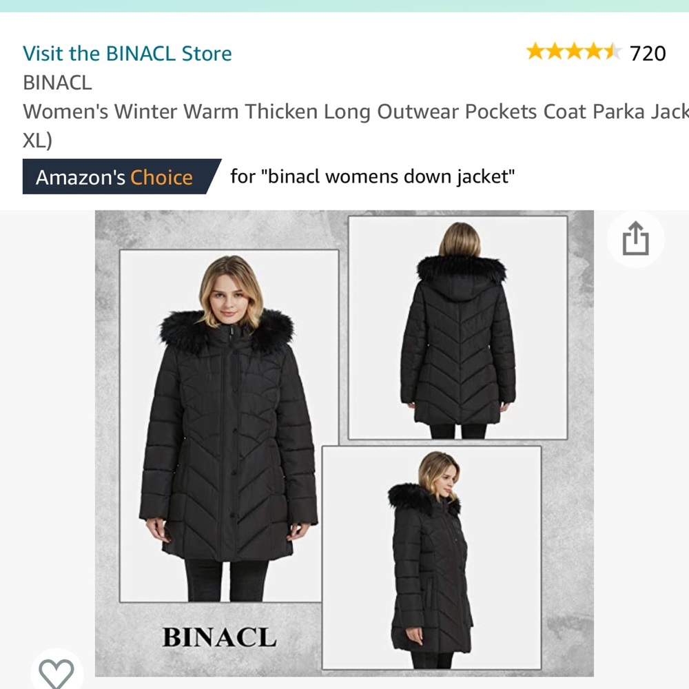 BINACL Women's Winter Warm Thicken Long Outwear Pockets Coat Parka Jacket